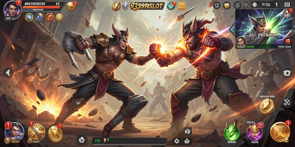 Tampilan gameplay seru dalam pertarungan 9399SLOT.