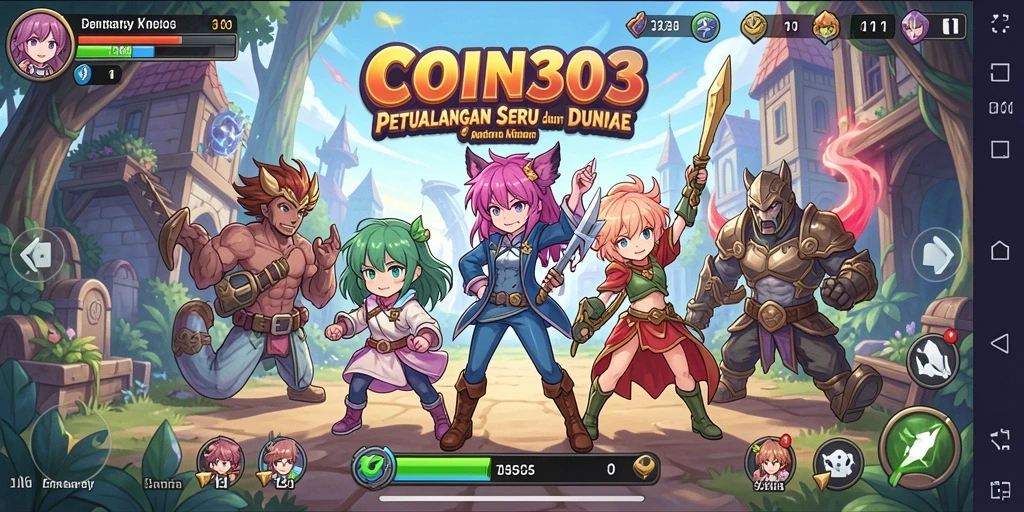 Screenshot COIN303 menunjukkan aksi seru dalam pertempuran Anime.