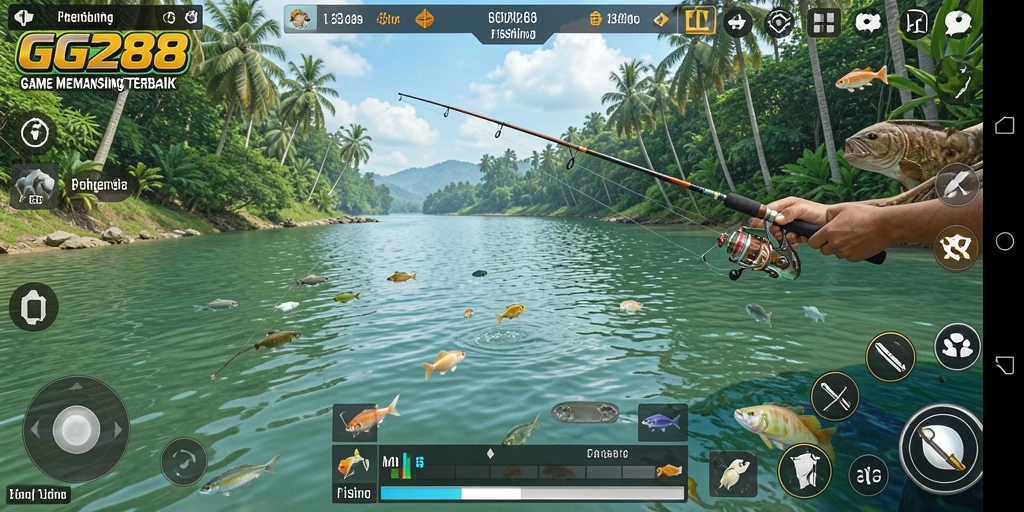 Tangkapan gambar yang menampilkan aksi memancing yang mendebarkan di GG288.