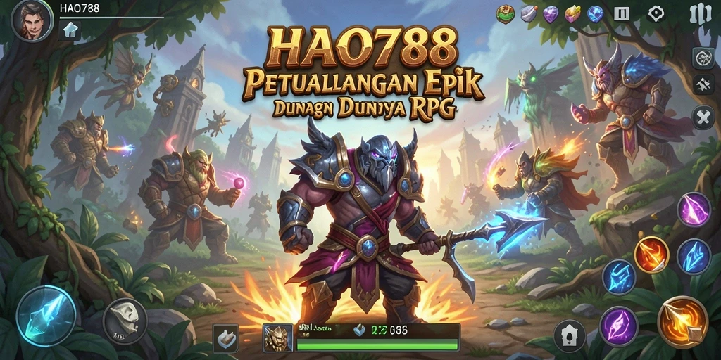 Tangkapan layar HAO788 menampilkan aksi pertempuran RPG yang mendebarkan.