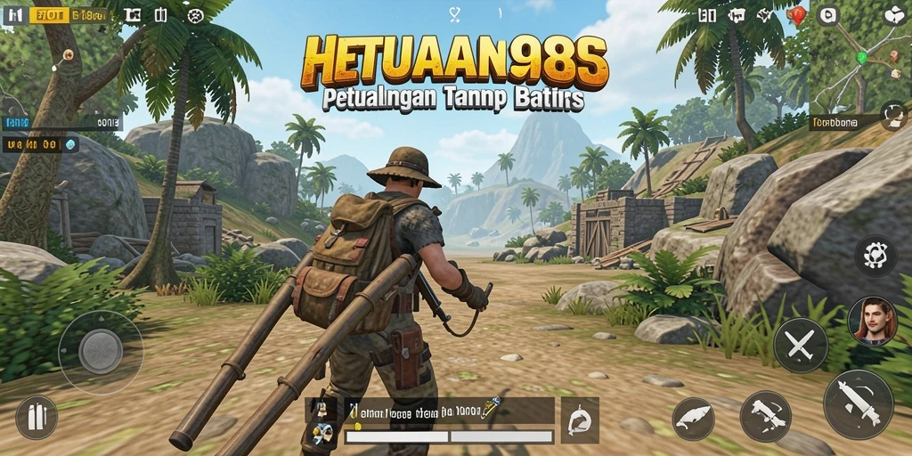 Screenshot gameplay HOT985 menampilkan dunia terbuka yang luas dan mengesankan.