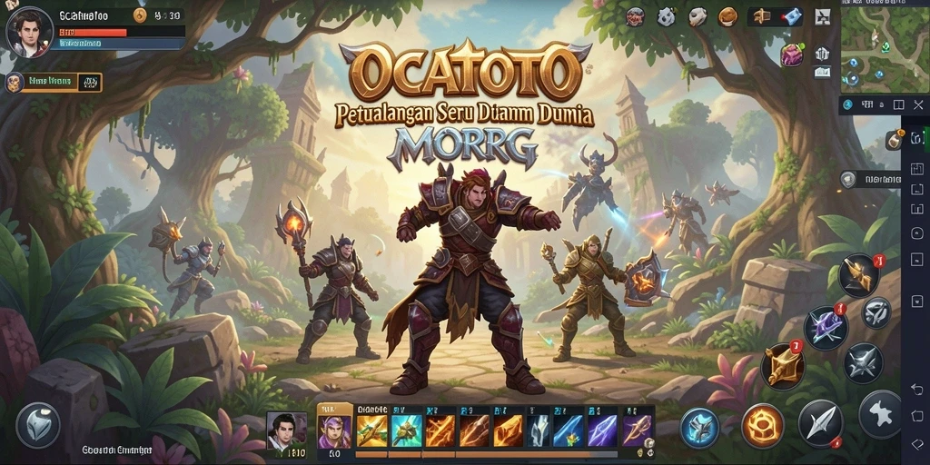 Tangkapan layar utama gameplay OCATOTO yang menampilkan aksi seru dalam dunia MMORPG.