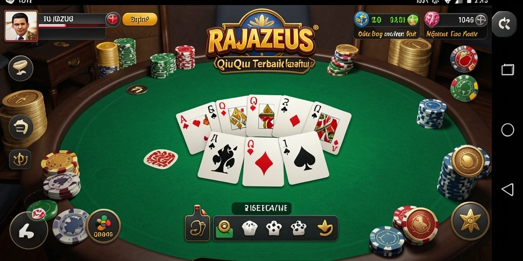 Tampilan gameplay seru di RAJAZEUS saat bermain QiuQiu.