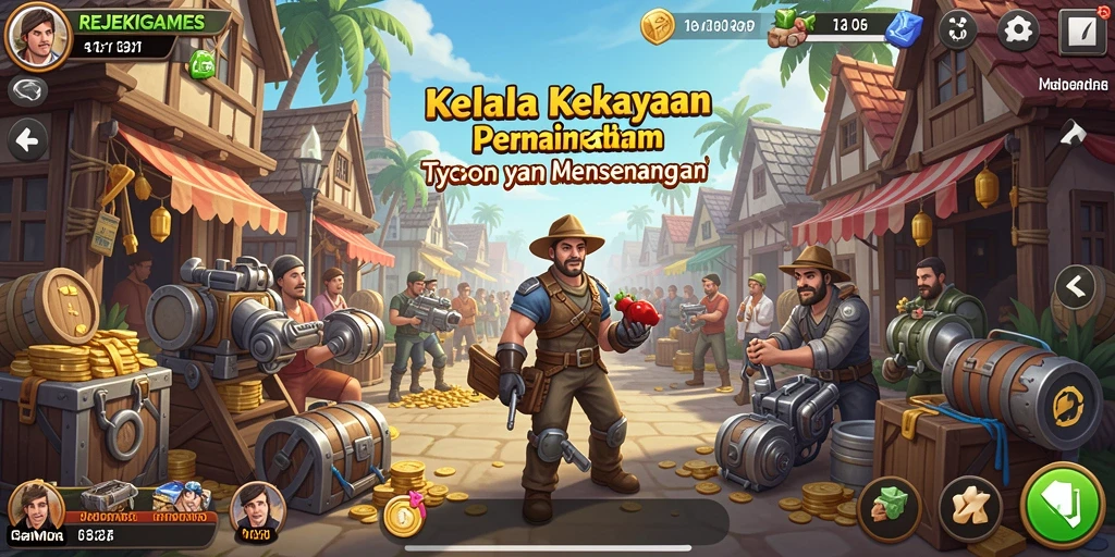 Screenshot utama REJEKIGAMES menampilkan pengalaman gameplay Tycoon yang seru.