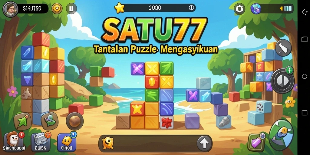 Tampilan gameplay SATU77 yang penuh teka-teki dan tantangan.