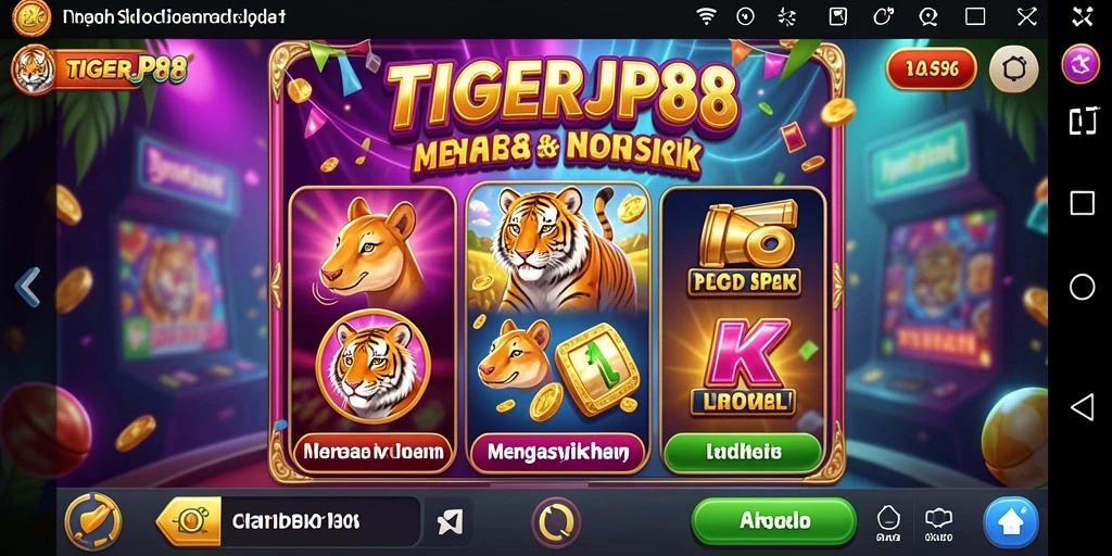 Tampilan gameplay menarik dari TIGERJP88 saat berputar gulungan slot.